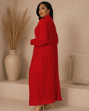 Set The Tone Open Long Knit Pocket Cardigan