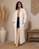 Set The Tone Open Long Knit Pocket Cardigan