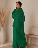 Set The Tone Open Long Knit Pocket Cardigan