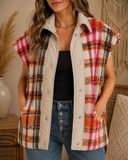 Sherpa Plaid Jacket Vest