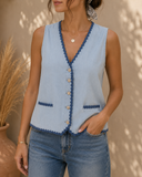 Skyline Edge Sleeveless Denim Vest