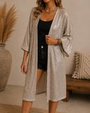 Sparkle Sequin Duster Kimono Cardigan