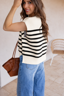 The Modern Muse Stripe Sweater Vest Top