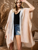 Striped Two-Tone Cover-up Kimono