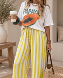 Sunset Stroll Striped Wide Leg Pants