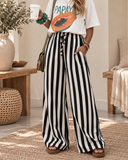 Sunset Stroll Striped Wide Leg Pants