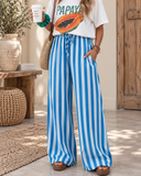 Sunset Stroll Striped Wide Leg Pants