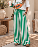 Sunset Stroll Striped Wide Leg Pants