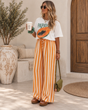 Sunset Stroll Striped Wide Leg Pants