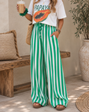 Sunset Stroll Striped Wide Leg Pants