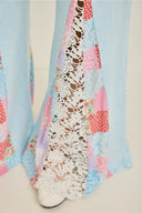 Sweet Patchwork Breeze Flare Pants