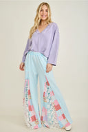 Sweet Patchwork Breeze Flare Pants