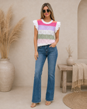 Sweet Thing Colorblock Knit Scallop Edge Sweater Vest