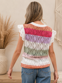 Sweet Thing Colorblock Knit Scallop Edge Sweater Vest