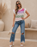 Sweet Thing Colorblock Knit Scallop Edge Sweater Vest