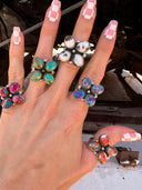 Krush Originals Flower Stone Rings | Multiple Stone Options-Krush Kandy, Women's Online Fashion Boutique Located in Phoenix, Arizona (Scottsdale Area)