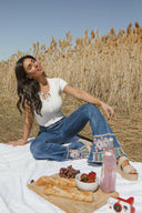 Peace Love and Embroidered Flared Denim Jeans-Jeans-Rae Collective, Women's Online Fashion Boutique Located in Phoenix, Arizona (Scottsdale Area)