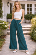J.HER Mineral Washed Diagonal Hem Wide Leg Pants