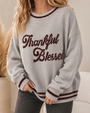 Thankful Blessed Knit Sweater