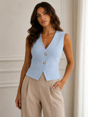 The Pretty Little Button Vest Top