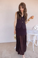 The Pretty Little Vest & Pleated Midi Skirt Set | 4 Colors