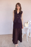 The Pretty Little Vest & Pleated Midi Skirt Set | 4 Colors
