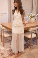 The Pretty Little Vest & Pleated Midi Skirt Set | 4 Colors