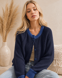 The Cove Ribbed Contrast Button Up Sweater