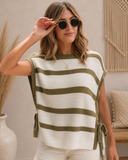 The Luxe Stripe Tie Open Side Sweater Knitted Top