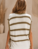 The Luxe Stripe Tie Open Side Sweater Knitted Top