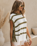 The Luxe Stripe Tie Open Side Sweater Knitted Top