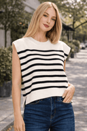 The Modern Muse Stripe Sweater Vest Top