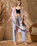 Tie Dye with Ethnic Border Motif Kimono