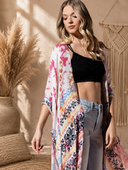Tie Dye with Ethnic Border Motif Kimono
