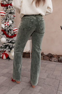 RISEN Tummy Control Mid Rise Straight Leg Corduroy Pants-Jeans-Krush Kandy, Women's Online Fashion Boutique Located in Phoenix, Arizona (Scottsdale Area)