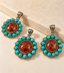 Solstice Bloom Beaded Sunburst Pendant
