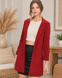Twill Oversized Cropped Sleeve Blazer