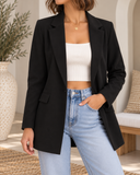 Twill Oversized Flap Pocket Blazer