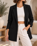 Twill Oversized Flap Pocket Blazer