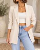 Twill Oversized Flap Pocket Blazer