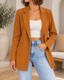 Twill Oversized Jersey Blazer