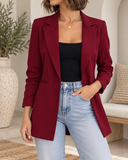 Twill Oversized Single Button Blazer Jacket