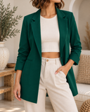 Twill Oversized Single Button Blazer Jacket