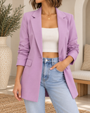 Twill Oversized Slant Pocket Blazer