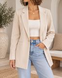 Twill Oversized Slant Pocket Blazer