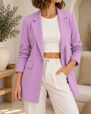 Twill Oversized Slant Pocket Blazer