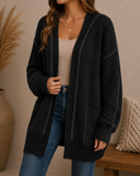 Two Toned Waffle Knit Cardigan | S-2X