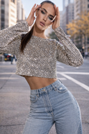 Midnight Sparkle Mesh Top