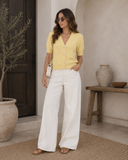 V-Neck Button Front Sweater Top