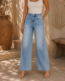 VERVET Super High Rise Full Length Wide Barrel Jeans